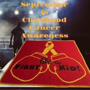 Full size custom Fight like a Child Cancer blanket